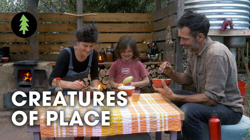 Creatures of place thumbnail image showing the family at the kitchen table.